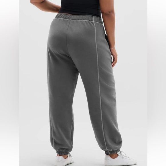 Athleta Shadow Grey Stone Forever Fleece High Rise Baggy Joggers Size Large - Picture 3 of 13